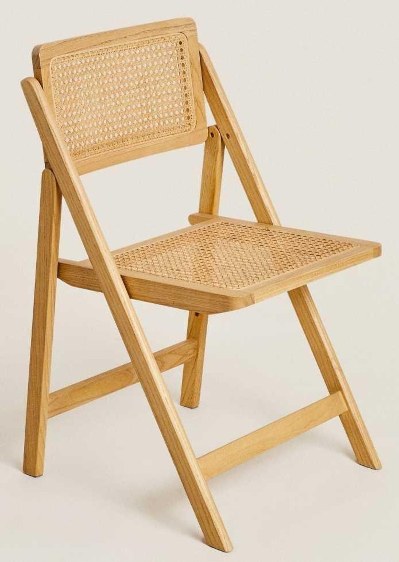 RRP £150 Lot To Contain X2 Cane Wooden Folding Chairs