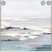 RRP £200 Boxed Valeria Mravyan - Purple Tides Ii Framed Canvas Print, 104.5 X 104.5Cm, Purple