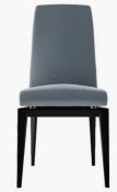 RRP £500 Boxed Brand New Set Of 2 Arigi Bianchi Dark Grey Velvet Plain Back Dining Chairs