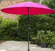 RRP £120 Bright Pink Fabric Parasol With Grey Pole