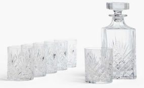 RRP £70 Boxed Sirius Crystal Glass 7 Piece Decanter Set