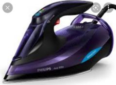 RRP £280 Lot To Contain 2 Items, 1 Boxed Philips Azur Elite Iron And A Bagged Handheld Shark Vacuum