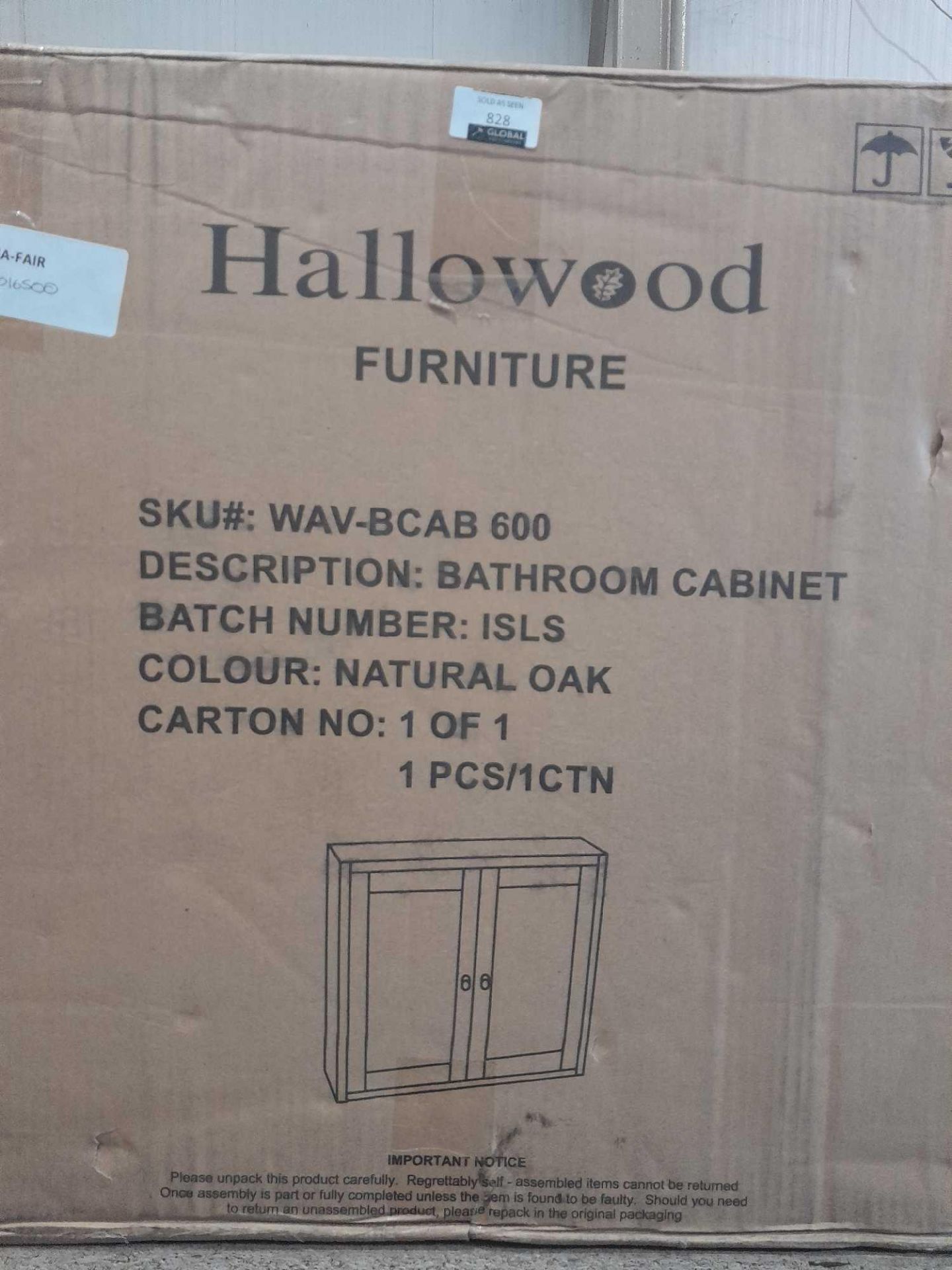 RRP £165 Boxed Hallowood Bathroom Cabinet - Image 2 of 2