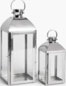 RRP £100 Lot To Contain X2 Items, Bloomsbury 2 Lanterns Stainless Steel, Design Project By John Lewi