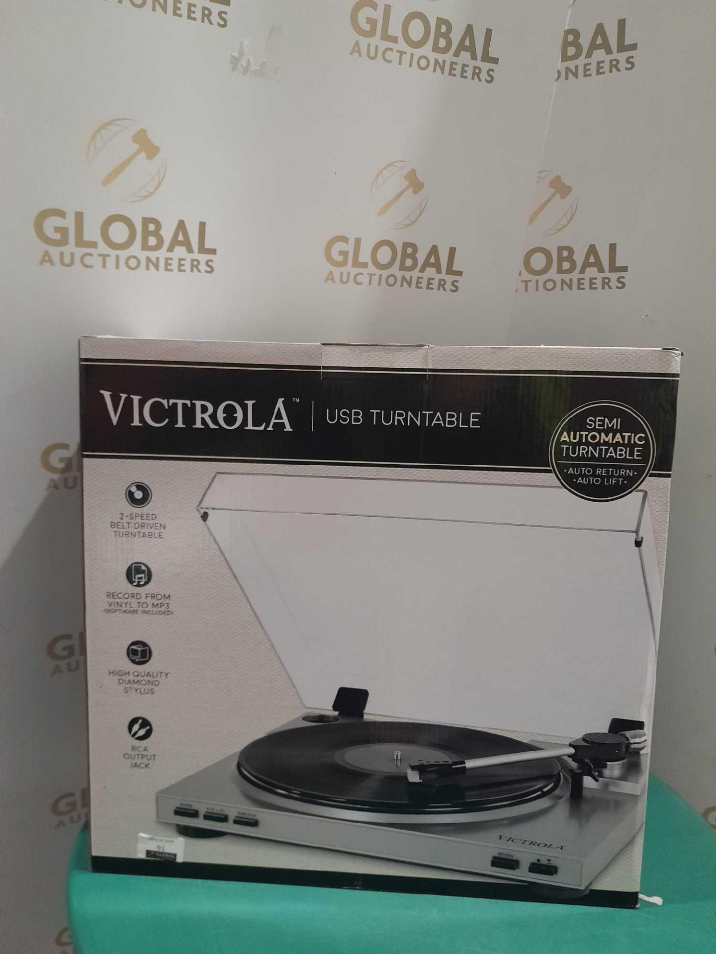 RRP £100 Boxed Victrola 2 Speed Driven Semi Automatic Turntable - Image 2 of 2