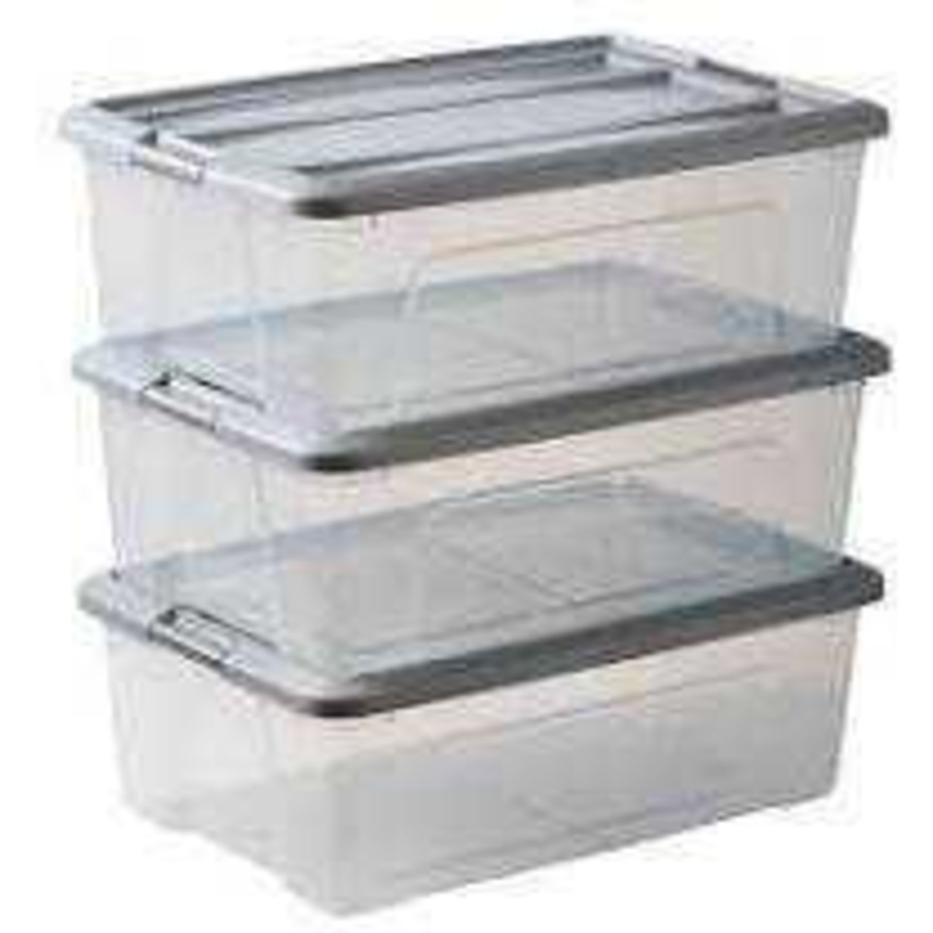 RRP £100 Boxed Set Of Clear Plastic Storage Boxes