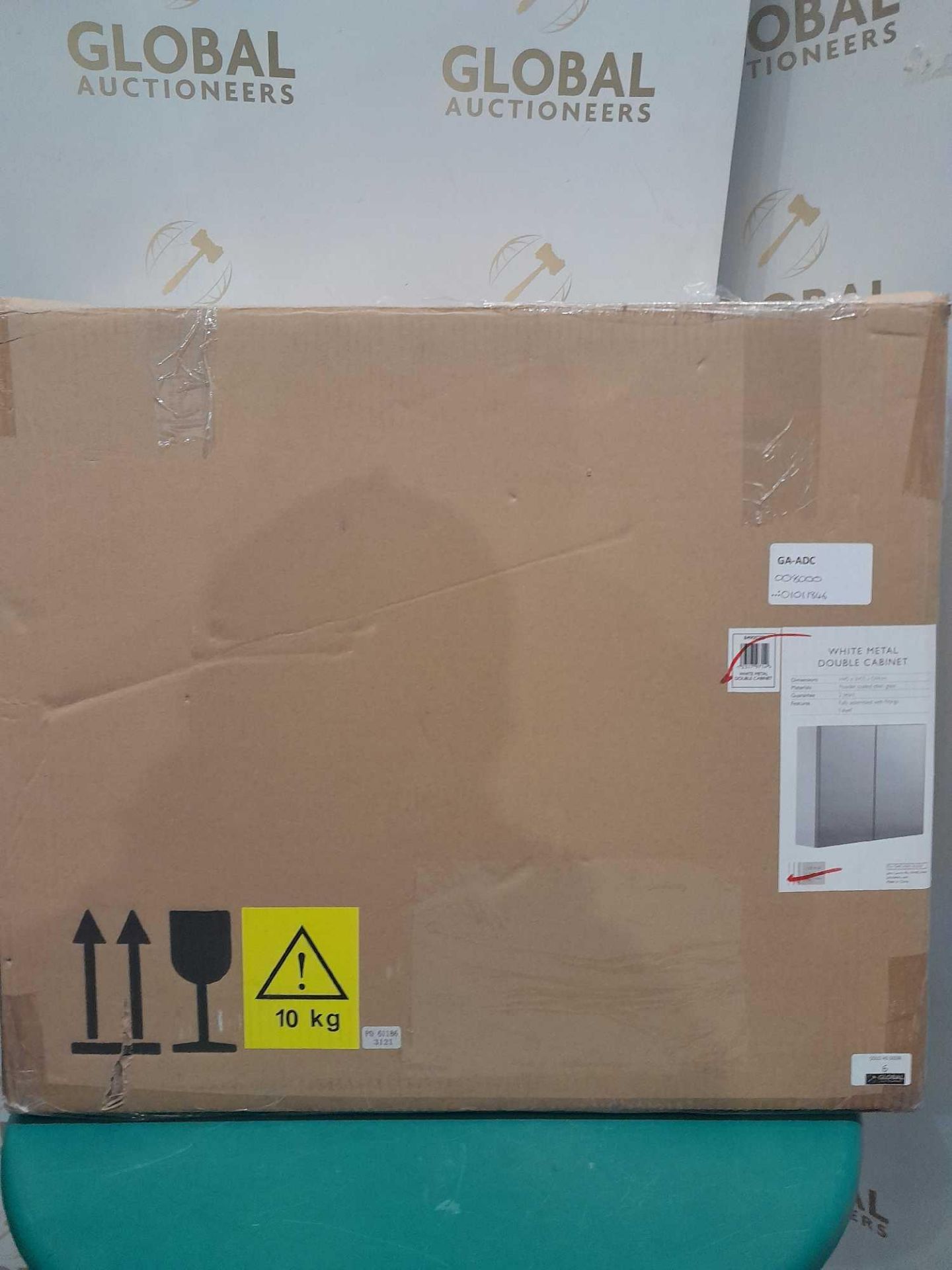 RRP £100 Boxed John Lewis White Metal Double Door Cabinet - Image 2 of 2