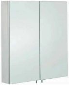 RRP £200 Boxed John Lewis Stainless Steel Double Door Mirrored Cabinet
