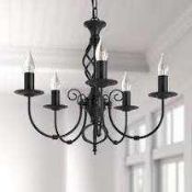 RRP £80 Boxed Axelrod 5 Light Candle Style Chandelier Light