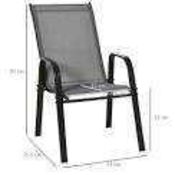 RRP £185 Boxed Outsunny Garden Dining Chair Set Grey