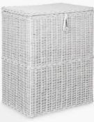 RRP £150 Boxed John Lewis White Rattan Double Laundry Basket