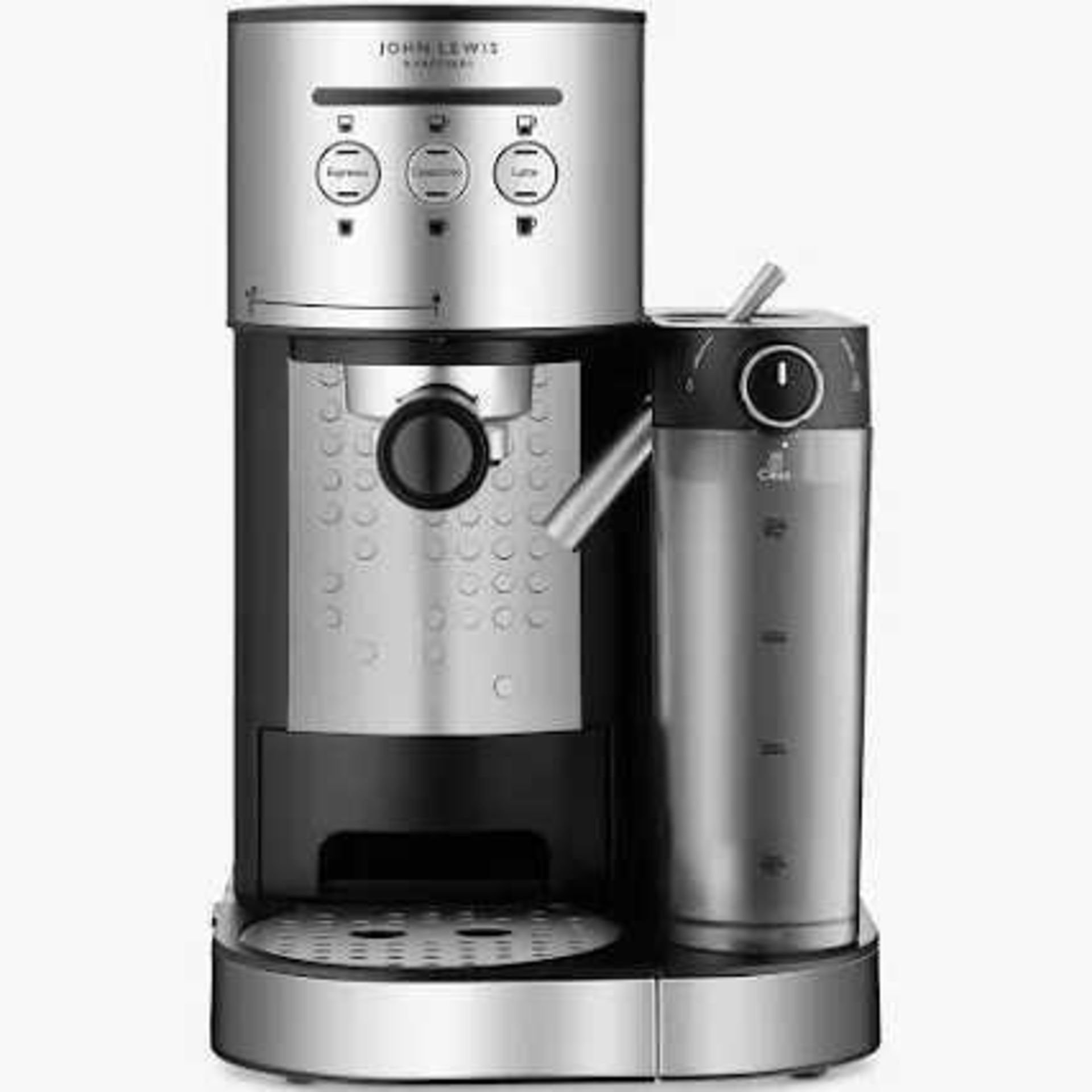 RRP £100 Boxed John Lewis Pump Espresso Coffee Machine With Integrated Milk System