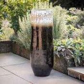 RRP £190 Boxed Robello Black 90Cm Indoor Outdoor Stoneware Floor Vase
