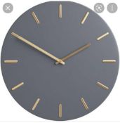 RRP £100 Boxed John Lewis Arne Brass Dial Wall Clock