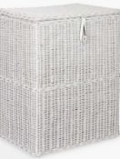 RRP £150 Boxed John Lewis White Rattan Double Laundry Basket