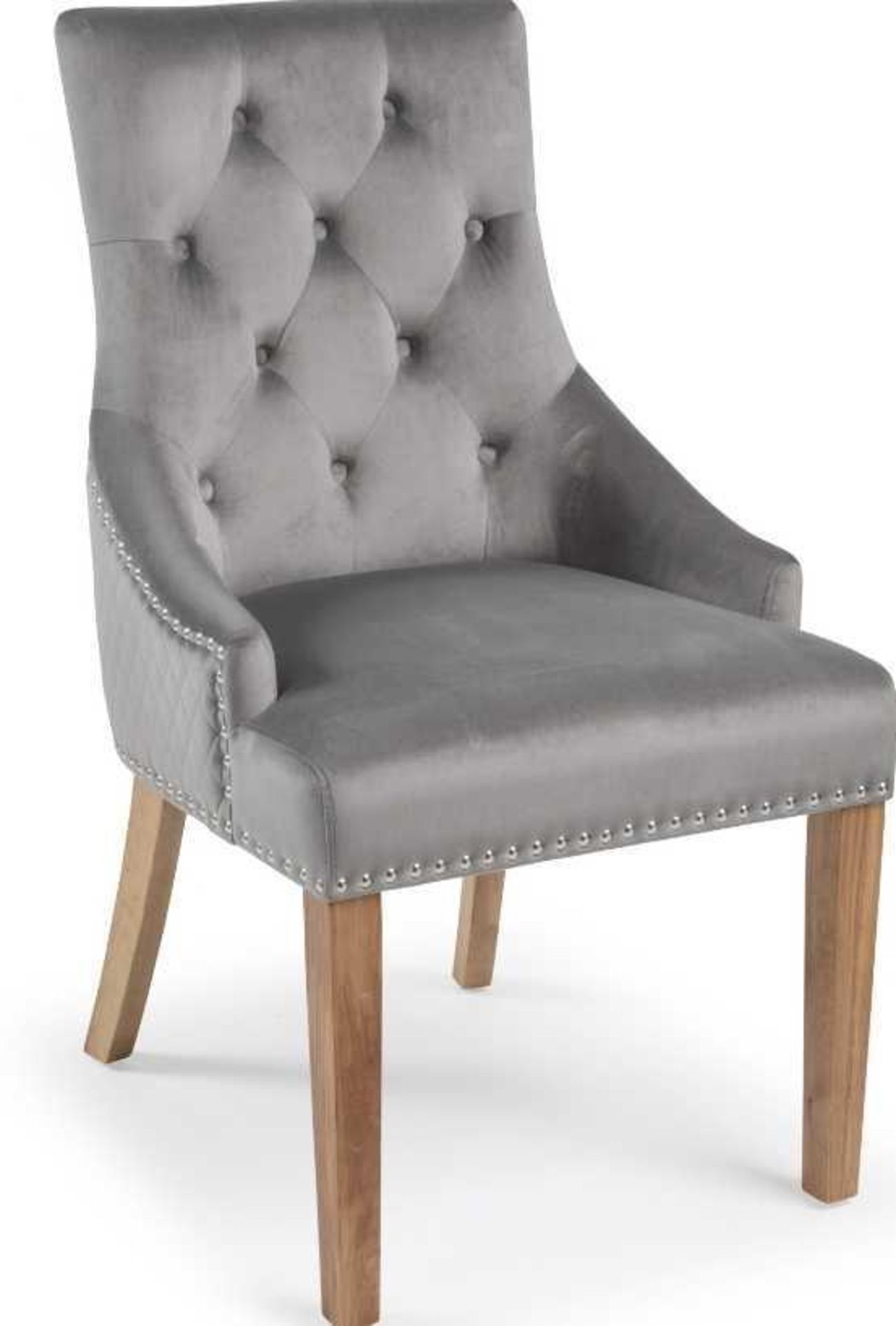 RRP £499 Boxed Brand New Set Of 2 Arigi Bianchi Light Grey Quilted Plain Back Dining Chairs (Wk2290L