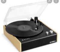 RRP £100 Boxed The Victrola Eastwood Hybrid Bluetooth Streaming Record Player