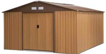 RRP £600 Boxed Outsunny 11Ft W X 13Ft D Metal Apex Garden Shed