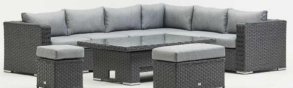 RRP £2800 Boxed Sourced From Amc Furniture Brand New Chakra Grey Rising Corner Day Set