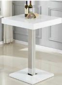 RRP £300 Boxed Furniture In Fashion Topaz White High Gloss Bar Table (Top Only)