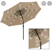 RRP £110 Boxed Pure Garden 3.05M Traditional Tan Parasol