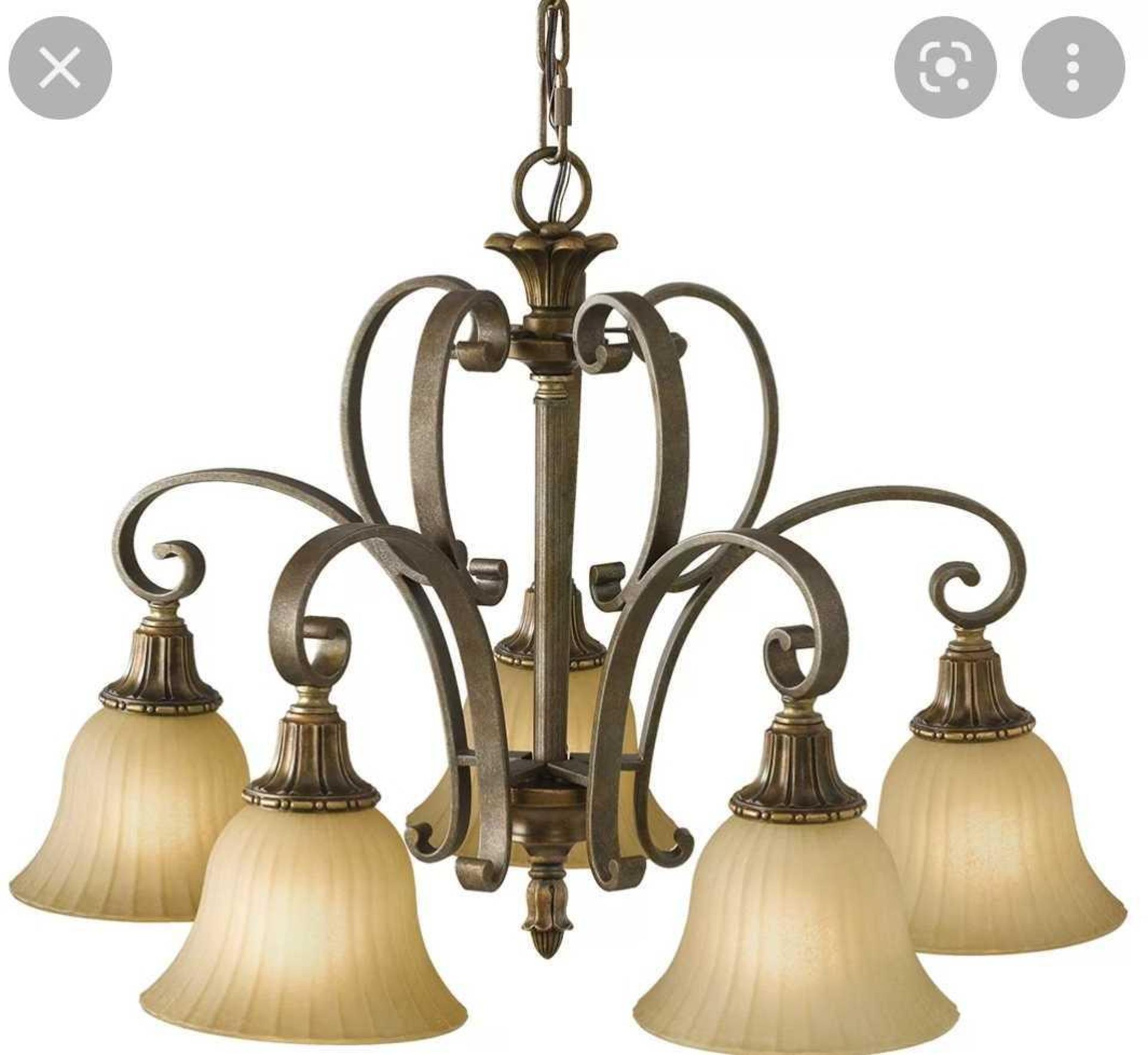 RRP £400 Boxed Pulaski 5 Light Shaded Chandelier