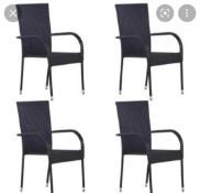 RRP £200 Boxed Dyani Set Of 4 Stacking Patio Armchairs