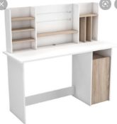 RRP £120 Boxed Furniture In Fashion Ambre Brushed Oak White Pearl 1 Door And Top Shelf Desk
