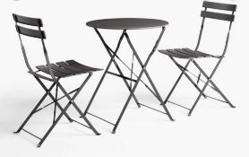 RRP £100 Boxed John Lewis Camden Bistro Set Grey