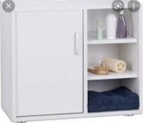 RRP £450 Boxed Relaxdays Creative 1 Door 3 Shelf Basin Unit