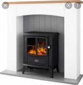 RRP £440 Boxed Optiflame Oakmed Fire Suite