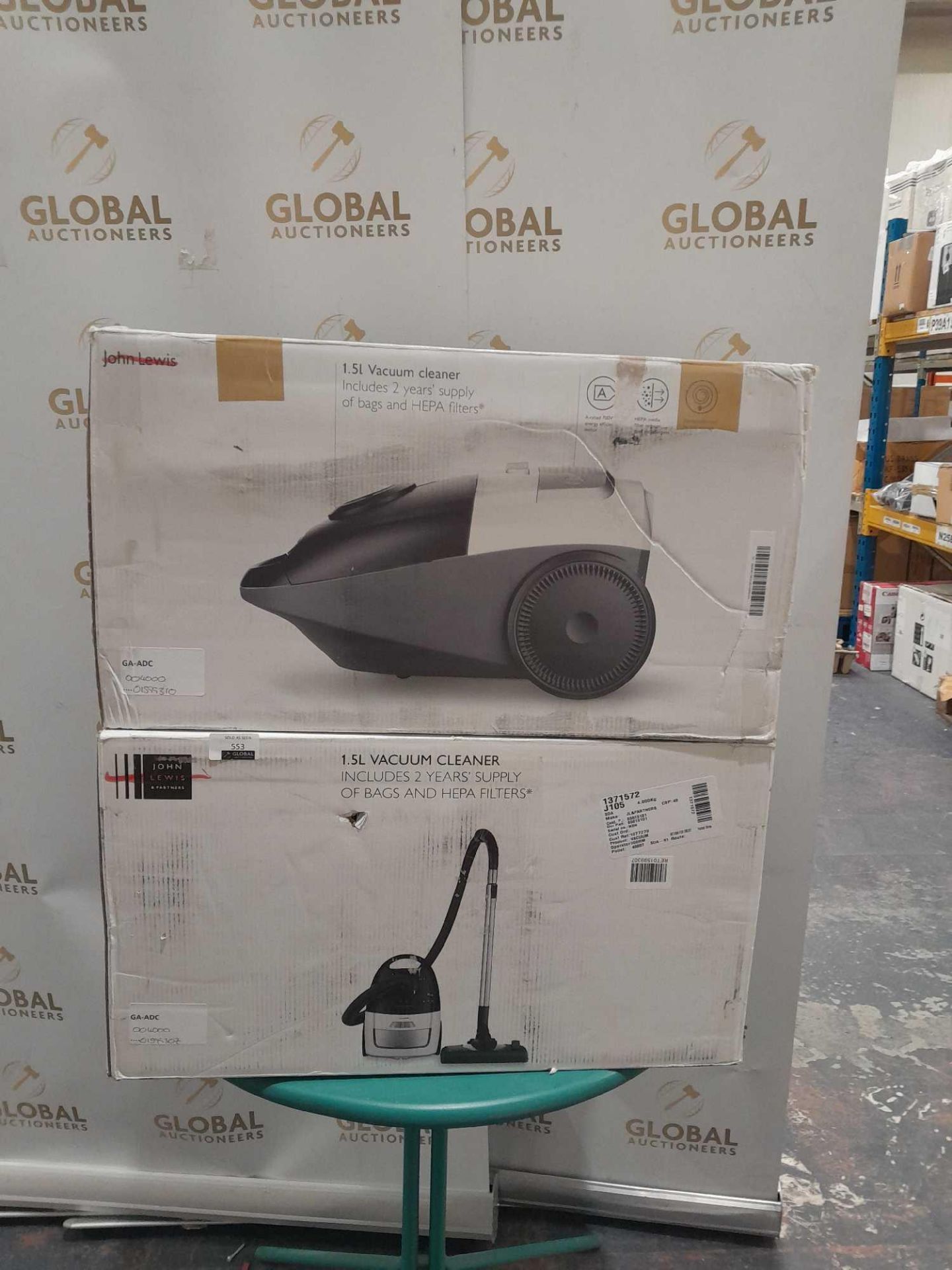 RRP £100 Lot To Contain 2 Boxed John Lewis 1.5L Vacuum Cleaners - Image 2 of 2