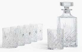 RRP £70 Boxed John Lewis Crystal Glass 7 Piece Decanter Set