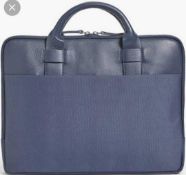 RRP £80 John Lewis Blue Leather Messenger Bag