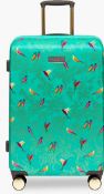 RRP £170 Sara Miller London Bird Pattern Green Suitcase