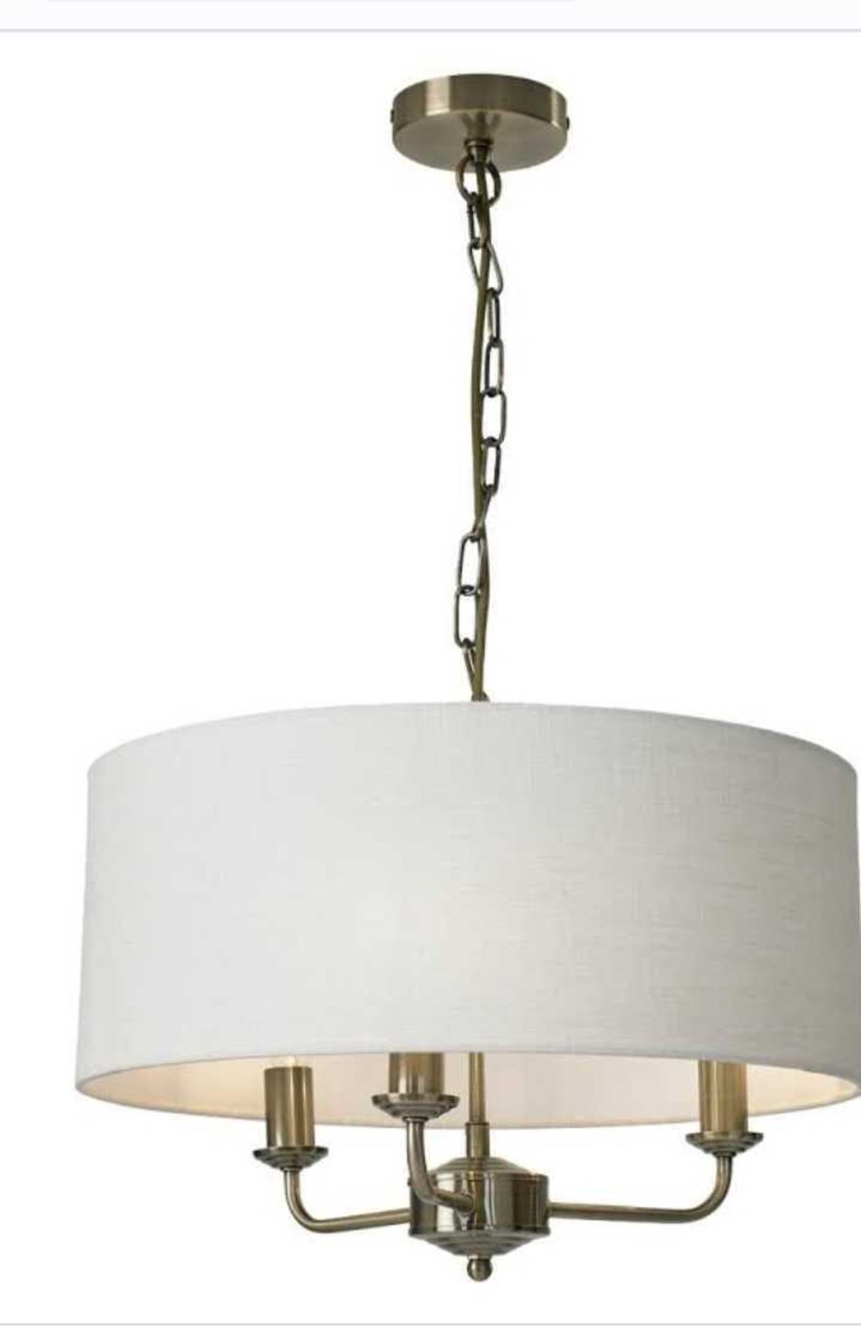 RRP £150 Boxed Citrine 3 Light Drum Chandelier Shade