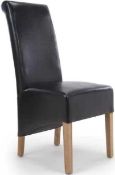 RRP £300 Boxed Wayfair Black Leather Dining Chair