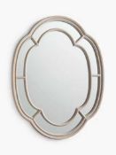 RRP £180 Boxed John Lewis Decorative Wood Frame Wall Mirror, 120 X 90Cm, Vintage Grey