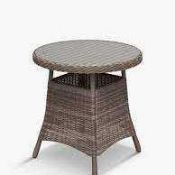 RRP £250 John Lewis Woven Rattan Round Table Glass Top