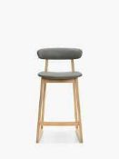 RRP £150 John Lewis Grey Leather Hard Back Stool