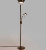 RRP £90 Zella Antq/Brass Floorlamp