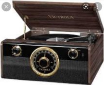 RRP £150 Boxed Victrola Metropolitan 4In1 3 Speed Turntable