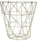 RRP £100 Boxed Vertex Deco Metal/Wire Basket In Gold