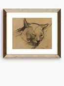 RRP £100 John Lewis Study Of A Head Of A Cat Wall Art