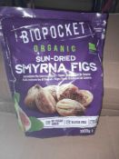 RRP £870 New And Sealed Lot To Contain (50 items), Biopocket Organic Dried Smyrna Figs, 1000 g, Le
