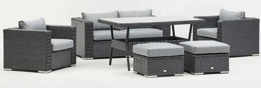 RRP £1600 Boxed Brand New Sourced From Amc Furniture Grey Grey Asana Sofa Dining Set