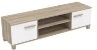 RRP £250 Boxed Demeyre Pin Anderson/Prata/Blanc Tv Cabinet