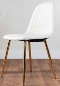 RRP £150 Boxed Set Of 2 Corona Gold White Dining Chairs