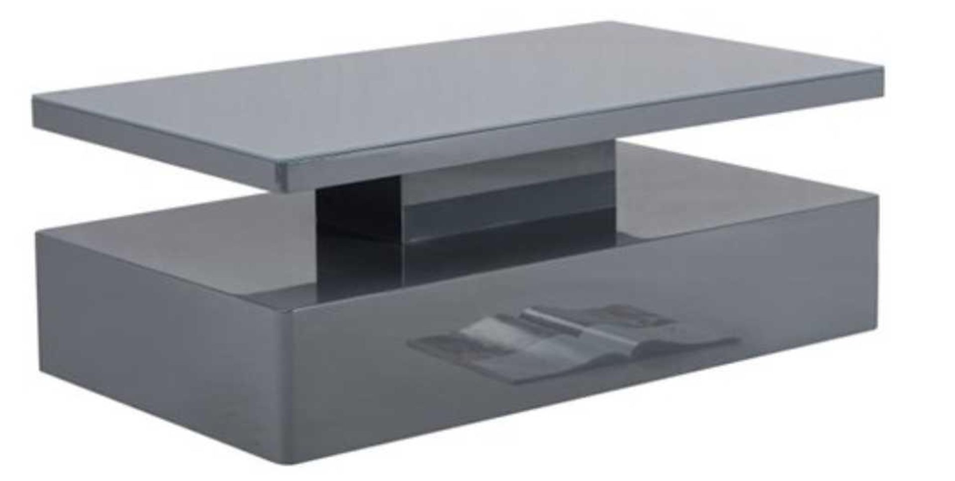 RRP £200 Boxed Furniture In Fashion Quinton High Gloss Black Led Modern Coffee Table