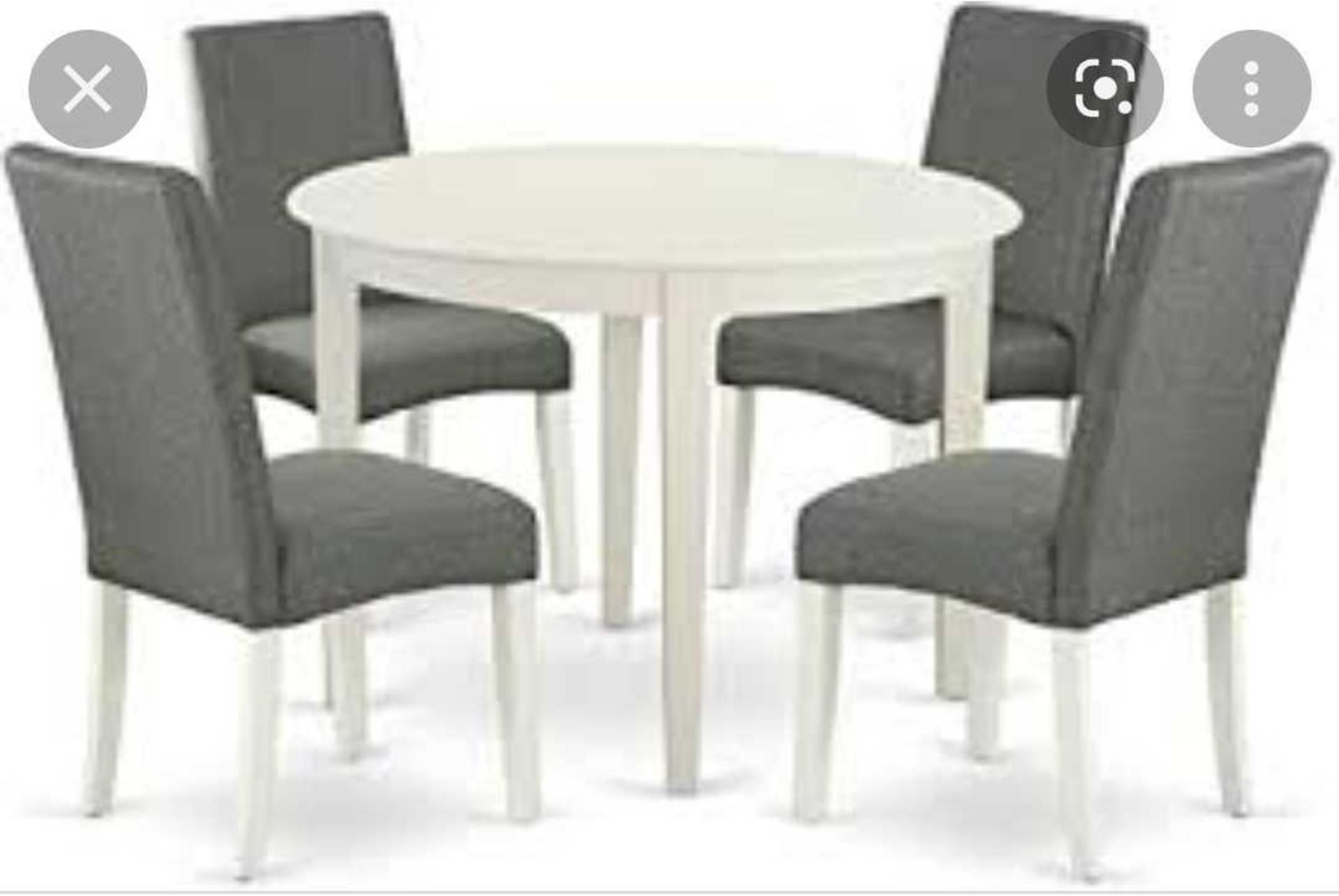 RRP £350 Boxed Patti Plywood White Lacquered Birchwood Table And Chairs Set